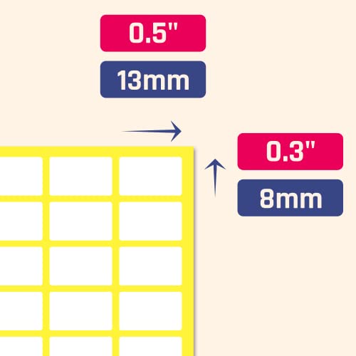 0.5" x 0.3", 2000 Pack - Small Price Stickers, White Pricing Labels - size: 2000 Pack