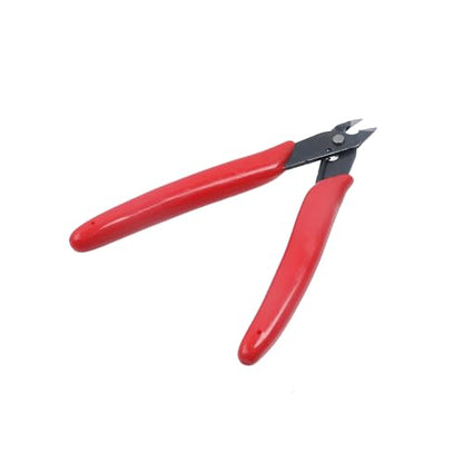 T Tulead Red Wire Cutters Carbon Steel Micro Cutter Flush Wire Electronic Tool Pliers Cutters Pack of 3 - color: Red