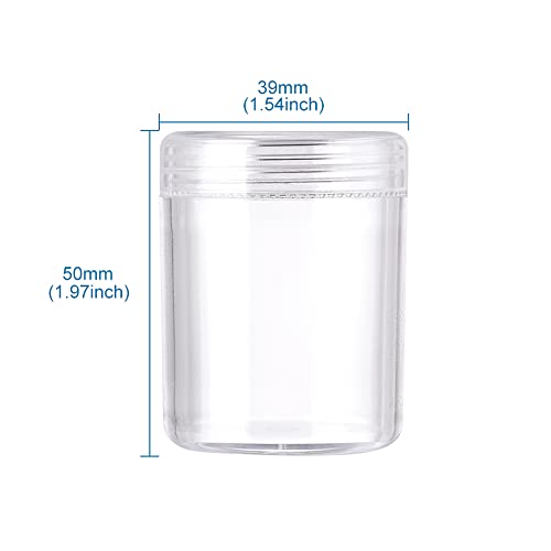 Craftdady 10pcs Clear Plastic Bead Containers Storage Container Box Jars with Lid Round Bottle Transparent Organizers Box 1.5"x2" 20ml for DIY Diamond Beads Crafts Jewelry - color: Clear-10pcs, Round