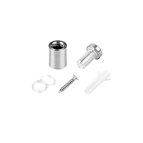 Standoff Screws for Acrylic 1/2 x 3/4 inch Stainless Steel Wall Sign Silver Standoff Mounting Hardware 20 Pack - size: 1/2 x 3/4