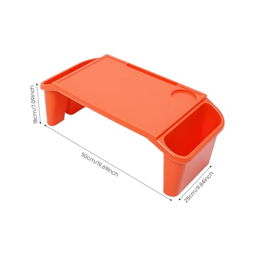 Portable Lap Bed Table, 6 Pcs Lap Desk Tray, with Side Pockets, Stackable Activity Table, Stackable Bed Table, Breakfast Laptop Trays for Drawing Writing Eating Game Classroom (Six Colors