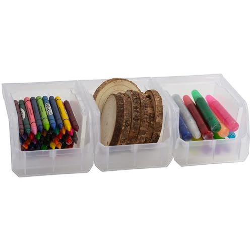 ReadySpace Extra-Small Stackable Plastic Storage Bins, 12-Pack, Clear - color: Clear, size: Extra-Small, 12-Pack