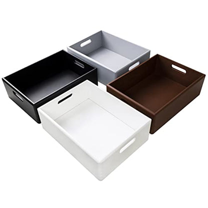 Creative Deco Large Brown Wooden Crate Nesting Crate Handles - color: Brown, size: L
