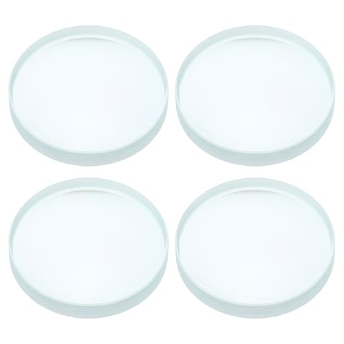 PATIKIL Concave Lens, 100mm Focal Length 50mm (1.97") Diameter Round Glass Magnifying Telescope Lens Trial Set Ground Edge for Lab Physics Class Optics, 4 Pcs - size: -100mm FL, 50mm Dia.