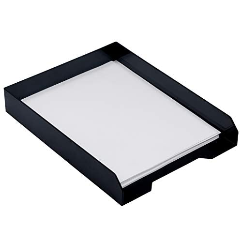 JAM PAPER Stackable Paper Trays - Black - Desktop Document, Letter, & File Organizer Tray - Sold Individually - color: Black, size: Pack of One (1) Tray