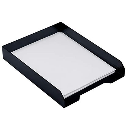 JAM PAPER Stackable Paper Trays - Black - Desktop Document, Letter, & File Organizer Tray - Sold Individually - color: Black, size: Pack of One (1) Tray