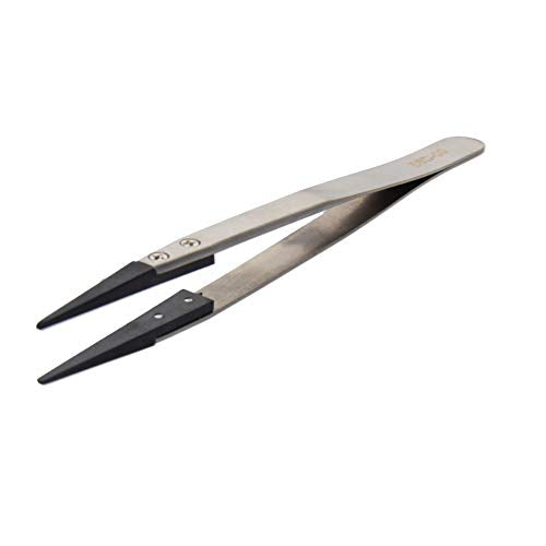 Utoolmart 5 pcs ESD-00 Precision Anti-Static Carbon Fiber Tweezers Stainless Steel Tweezers for Craft Jewelry Electronics - color: 5pcs, size: ESD-00
