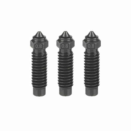 3 Pcs Hardened Steel Nozzles for Neptune 4 Plus/Max hotend Extruder,High Temperature Wear Resistance nozzles for Neptune 4 Plus/Max 3D Printer Accessories (0.8mm) - size: 0.8mm