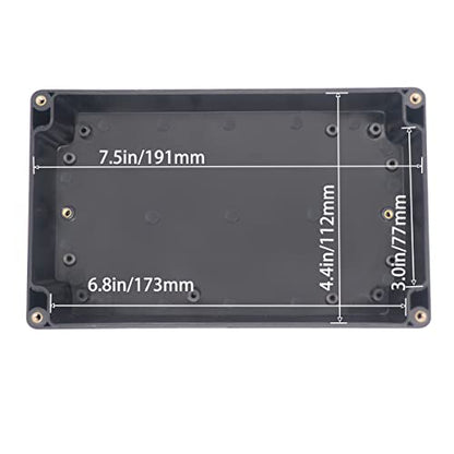 Watertight Junction Box, IP67 Waterproof Project Box Durable ABS Plastic Electronic Enclosure Case for DIY Electrical Project Black 7.87" x 4.72" x 4.45"(200 x 120 x 113 mm) - size: 7.87" x 4.72" x 4.45"