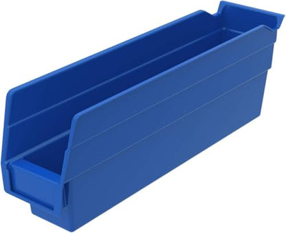 Akro-Mils 30110 Heavy Duty Plastic Shelf Bins, 12"x 3"x 4", Blue, 24-Pack - color: Blue