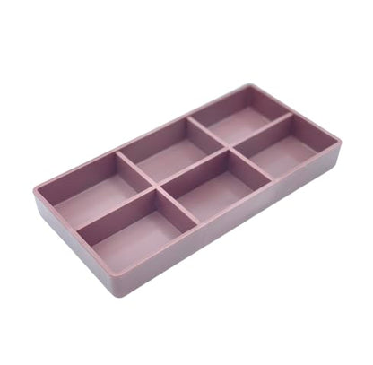 AmeiCan Goods 2/Pcs Dental Autoclavable Cabiet Tay #20 Plastic 6 Compartment Organizer Tray to Organize disc, Wheels, Stones and ect. 8"L x 4"W x 1"H (Mauve) - color: Mauve