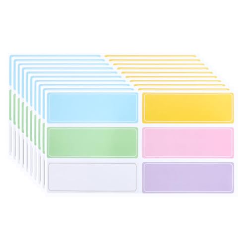 Colored Name Tag Stickers, 10 Sheets Label Stickers for Classroom, Personalized Name Sticker Moving Sticky Freezer Labels for Storage Bins Clothes Folders Bottles Supplies ﻿ (L) - color: L