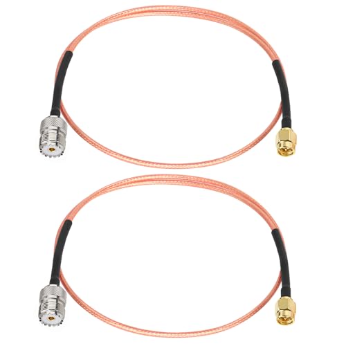 XRDS -RF SMA Male to SO239 RG316 Cable 2FT 2PCS- SMA Male to SO239 UHF Female Antenna Cable - High Performance Low Loss - for Ham Radio, CB Radio, Antenna, Receiver, Transmitter - size: 2FT
