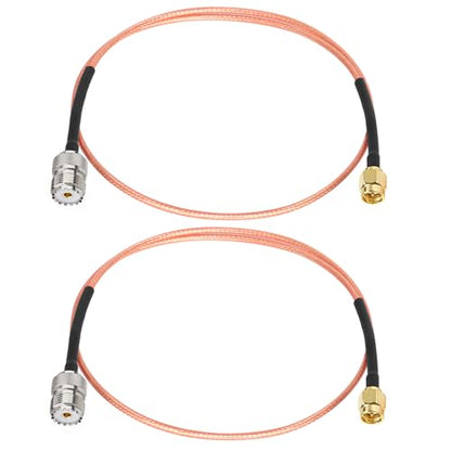 XRDS -RF SMA Male to SO239 RG316 Cable 2FT 2PCS- SMA Male to SO239 UHF Female Antenna Cable - High Performance Low Loss - for Ham Radio, CB Radio, Antenna, Receiver, Transmitter - size: 2FT