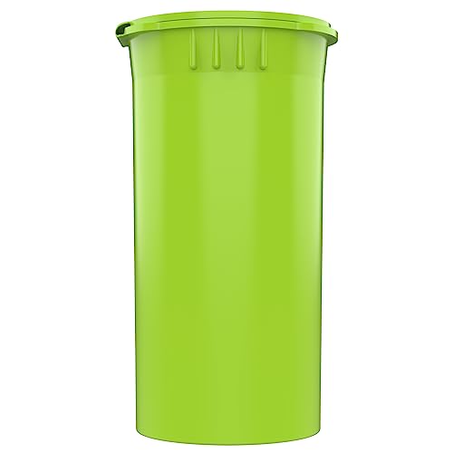 Dragon Chewer 13 Dram CR Plastic Packaging Pop Top Containers - Child Resistant Travel Holder Vial Bottles - 315 qty (Lime Green) - color: Lime Green