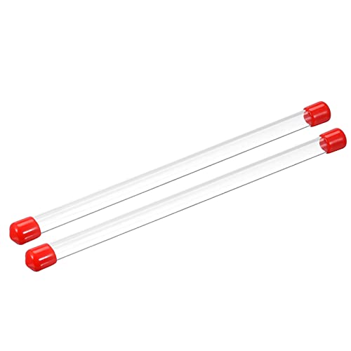 PATIKIL Clear Rigid Tube Round Plastic Tubing with Red Rubber Caps Polycarbonate Water Pipe, 305mm/ 12 Inch Length, 7mmx8mm/0.28"x0.31", 2 Set - color: Red,Clear, size: 0.28"x0.31"