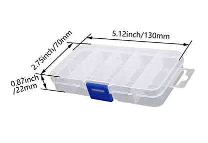 2 Pcs Tool Box Tool Organizer, Plastic Storage Case with 10 Removable Grids