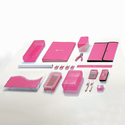 Flexible Ruler Pink, 12 in (30 cm) Soft Plastic Shatter Resistant Straight Edge Ruler, Bendable Kids & Adults Ruler w/Inches & Metrics Also Available in Blue, Purple, Red, Grey, Green, 1 Pc –By Enday - color: Pink