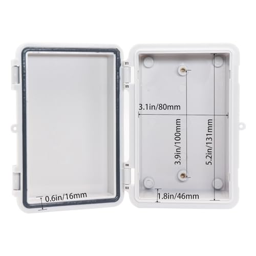 Waterproof Electrical Box Dustproof Junction Box Weatherproof IP67 ABS Plastic Enclosure Switch Router Project Box with Mounting Plate with Wall Bracket 2 Cable Glands Grey 5.9"x3.9"x2.8" - color: Grey, size: 5.9" x 3.9" x 2.8" 1pc