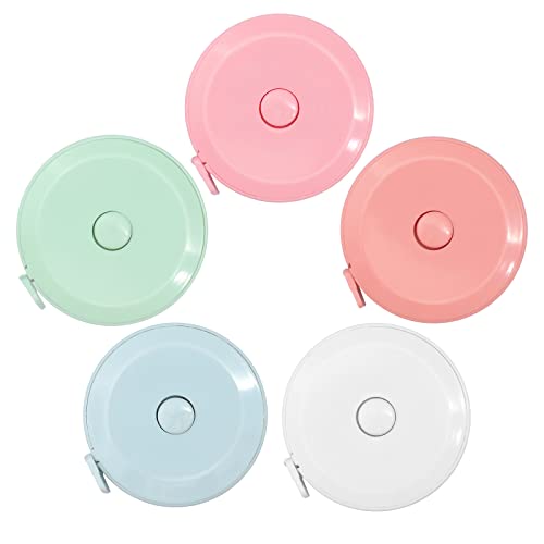 Tape Measure, 5 Pack Measuring Tape for Body Measurements Weight Loss, Retractable Sewing Fabric Cloth Tailor Waist Soft Small Pink Tape Measure Body Measuring Tape, 150cm/60inch - size: 60in