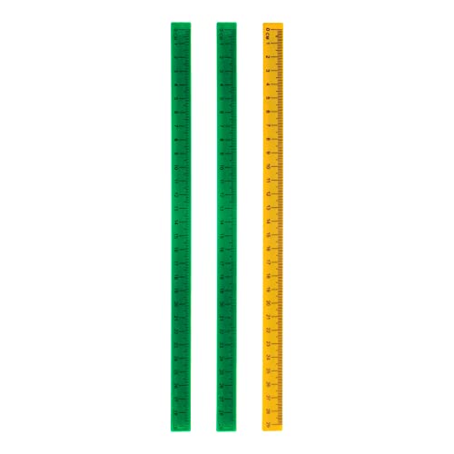 HARFINGTON 3pcs Whiteboard Magnetic Ruler 29cm Metric Blackboard Straight Rulers Office Measuring Tools, Green Yellow - color: Green