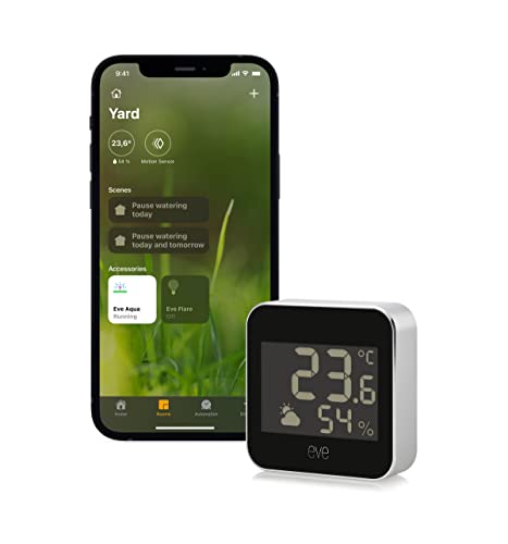 Eve Weather - Apple HomeKit Smart Home, Connected Outdoor Weather Station for Tracking Temperature, Humidity & Barometric Pressure, Precision Sensors, Wireless, Bluetooth and Thread - style: Eve Weather (Apple Home)