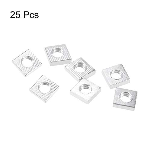 uxcell Square Nuts, M6x10mmx3mm Zinc-Plated Metric Coarse Thread Assortment Kit, 25 Pcs - size: M6x10mmx3mm