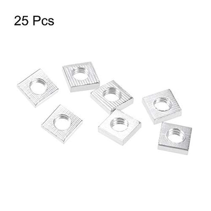 uxcell Square Nuts, M6x10mmx3mm Zinc-Plated Metric Coarse Thread Assortment Kit, 25 Pcs - size: M6x10mmx3mm