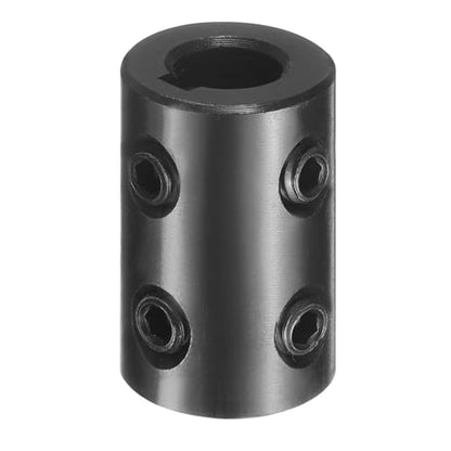 uxcell Shaft Coupling, 5/16" Bore 5/8" OD 1" Length Black Oxide Plated ASTM1045 Steel Rigid Coupling for 3D Printers Motor Wheel(4 Set Screws) - size: 5/16" Bore 5/8" OD 1" Length