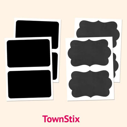 50 Pack, Large Chalkboard Labels Stickers - Cloud Design, 6" x 4"