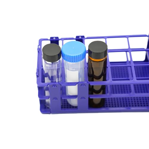 3 Pcs Detachable Plastic Test Tube Rack, 21 Holes Each, 30mm Diameter - color: Blue, size: 21 Holes-30mm