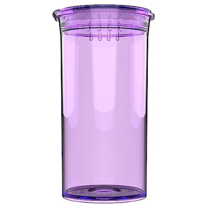 Dragon Chewer 13 Dram CR Plastic Packaging Pop Top Containers - Child Resistant Travel Holder Vial Bottles - 315 qty (Translucent Purple) - color: Translucent Purple