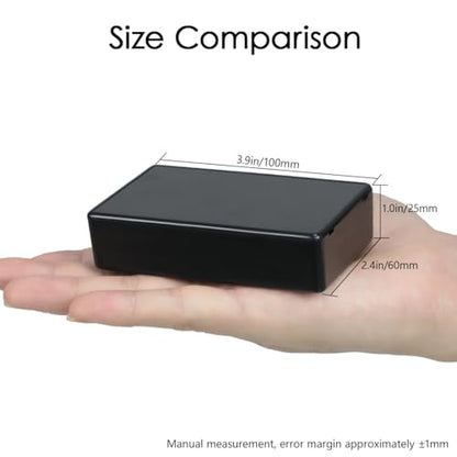 LeMotech 5Pcs ABS Plastic Electrical Project Case Power Junction Box, Project Box Black 3.9 x 2.4 x 1.0 inch (100 x 60 x 25 mm) - size: 3.9" x 2.4" x 1.0"(5pc)