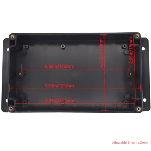 Project Box ABS Black Electrical Boxes IP65 Outdoor Waterproof Box Electronic Junction Box Fixed Ear Power Enclosure with Cable Glands for DIY Project 7.87 x 4.72 x 2.2 inch (200x120x56mm) - size: 7.87"x4.72"x2.2"
