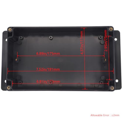 Project Box ABS Black Electrical Boxes IP65 Outdoor Waterproof Box Electronic Junction Box Fixed Ear Power Enclosure with Cable Glands for DIY Project 7.87 x 4.72 x 2.2 inch (200x120x56mm) - size: 7.87"x4.72"x2.2"
