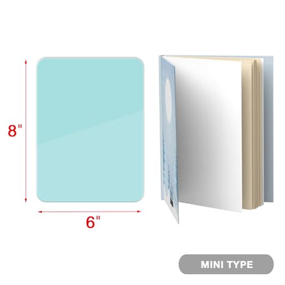Aqua Blue Mini Desktop Pure Glass Whiteboard, Small Glass Dry-Erase Stand - color: Turquoise