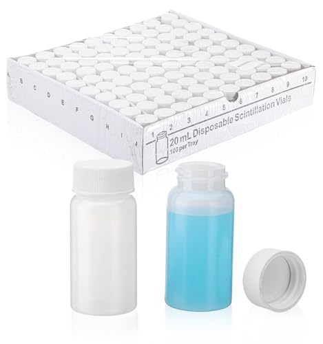 FOUR E'S SCIENTIFIC 20mL HDPE Scintillation Vial, 22-400 Screw Cap