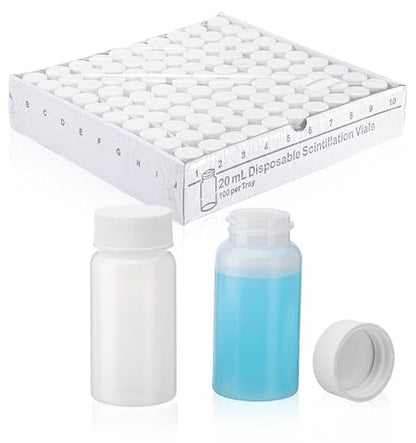FOUR E'S SCIENTIFIC 20mL HDPE Scintillation Vial, 22-400 Screw Cap