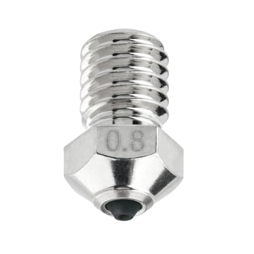 Diamond PCD Nozzle 0.8mm for E3D V6 Hotend, Prusa i3 MK3S / MINI, Anycubic i3 Mega/Kobra/Kobra Neo 3D Printer and More, Hardened High Precision, Nickel Plated Copper - size: Diamond PCD, style: 0.8mm Nickel Plated Copper