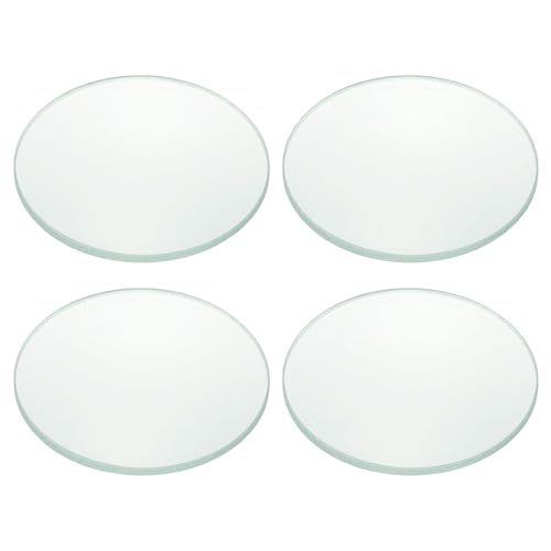 PATIKIL Convex Lens, 200mm Focal Length 50mm (1.97") Diameter Round Glass Magnifying Telescope Lens Trial Set Ground Edge for Lab Physics Class Optics, 4 Pcs - size: 200mm FL, 50mm Dia.
