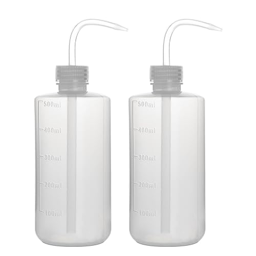 stonylab Chemical Wash Bottle, 2-Pack Plastic Safety Lab Squeeze Wash Bottle, LDPE with Narrow Mouth, 500 ml (16 oz)/2 Bottle - size: 500 ml