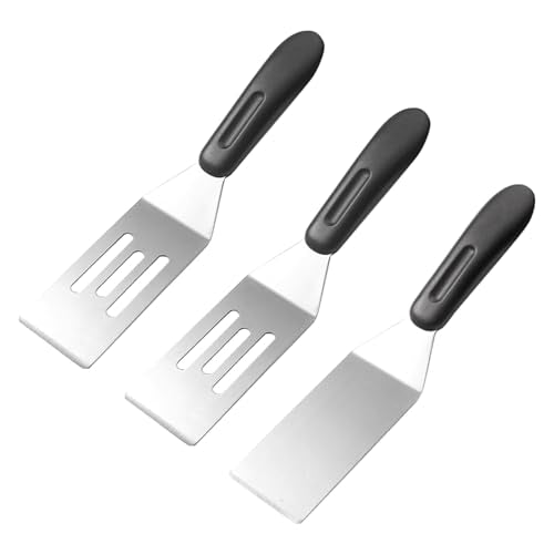 Small Metal Spatula Set for Lasagna, Eggs & Brownies - color: 2 slotted spatulas+1 brownie spatula