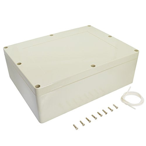 LeMotech Waterproof Dustproof IP65 ABS Plastic Junction Box Universal Electric Project Enclosure Pale Gray 12.6 x 9.45 x 4.33 inch (320 x 240 x 110 mm) - size: 12.6"x9.45"x4.33"