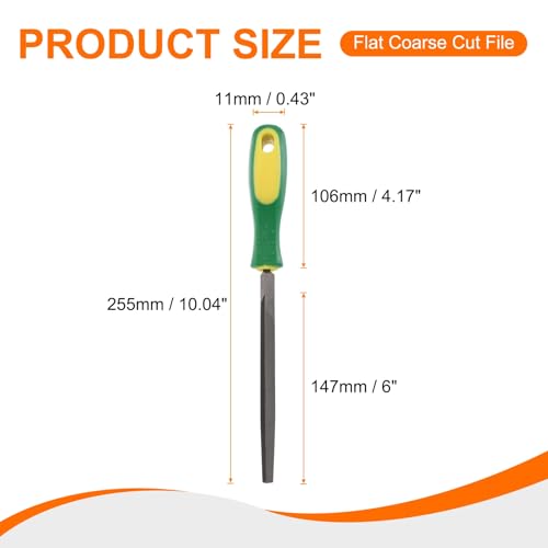 HARFINGTON Triangle Thin Teeth Cut File 6" Double Cut Teeth High Carbon Steel Hand Rasp File Plastic Handle for Metal Wood Deburring Removing - size: 6", style: Thin