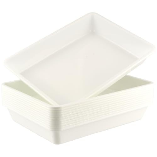 Defresit 12 Pcs Letter Size Flat Storage Paper Tray for Classroom - color: White