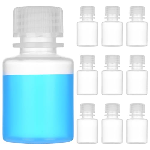1oz/30ml Plastic Sample Bottles with caps, Wide Mouth, 10Pcs - style: 30ML-10pcs