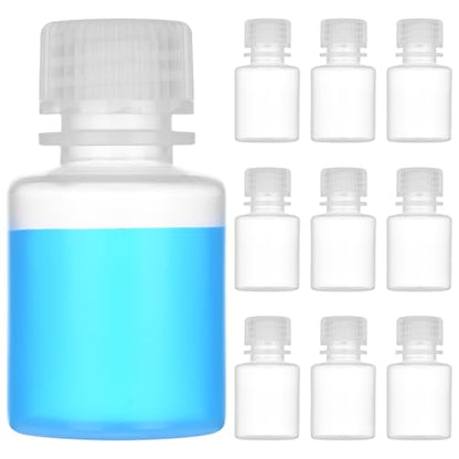 1oz/30ml Plastic Sample Bottles with caps, Wide Mouth, 10Pcs - style: 30ML-10pcs