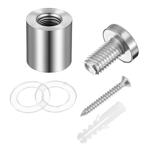 60 Packs Sign Standoff Screws Advertising Screws Stainless Steel Wall Standoff Mounts Glass Acrylic Nail for Glass Artwork and Sign Displays - color: 60pcs