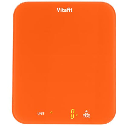 Vitafit 33lb/15kg Digital Food Scale in High Precision 0.1oz/1g, Our Own Kitchen Scale Professional Factory Since 2001, Kitchen Essentials for Cooking & Baking, LED, 3xAAA Battery, Refreshing Orange