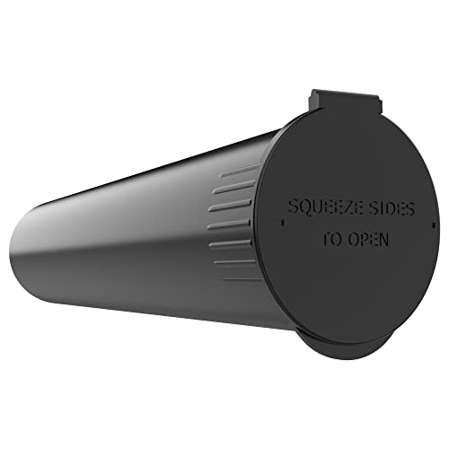 92mm CR Plastic Packaging Pop Top Tubes - Child Resistant Travel Holder Vial Containers - 700 Qty (Black) - color: Black
